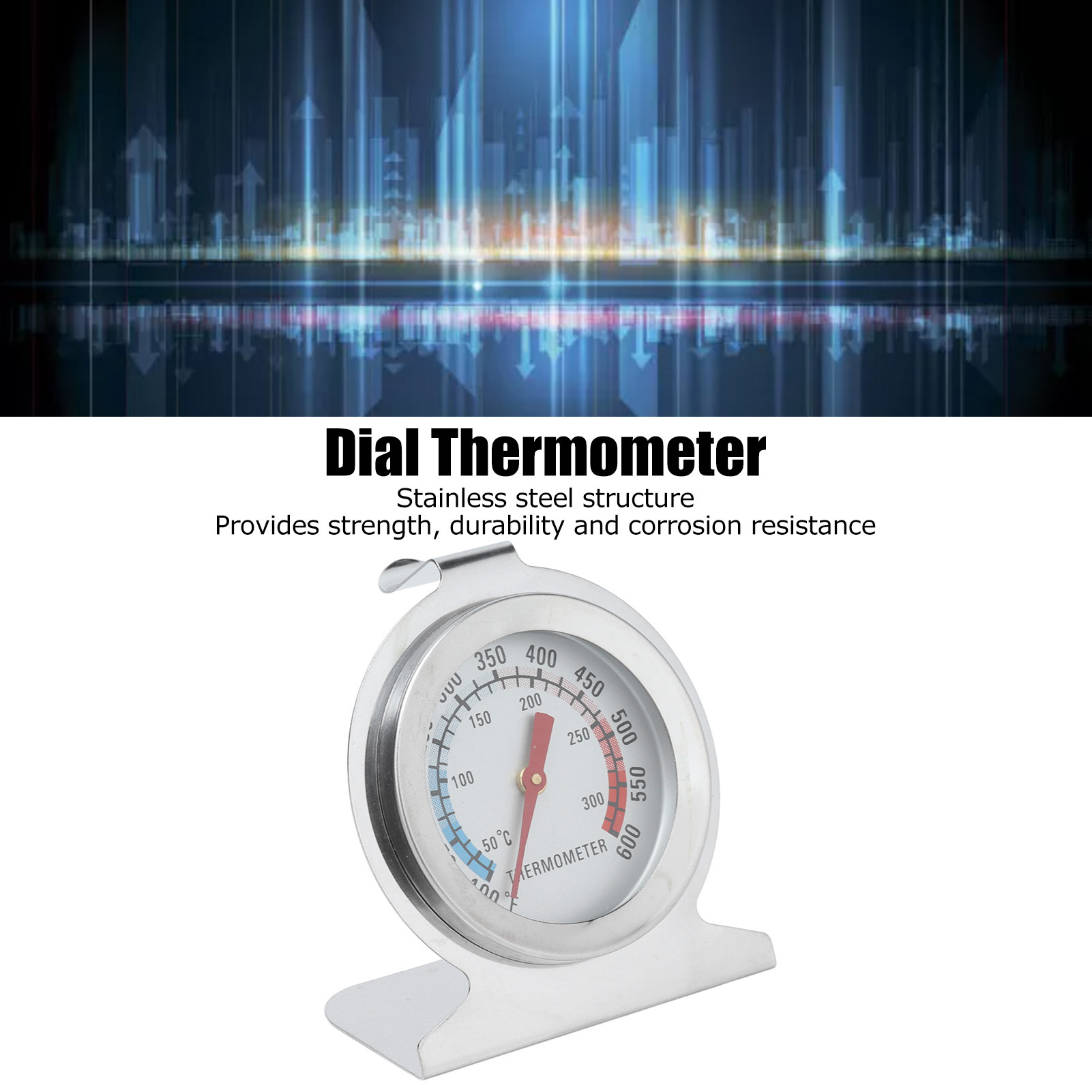 Oven Thermometer Analog - Termometre Fırın Termometresi Paslanmaz Çelik İşaretçi