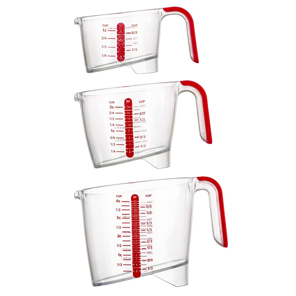 Kitchen Glass Baking Set - 3 Parçalı Sıvı Ölçüm Kabı Seti,