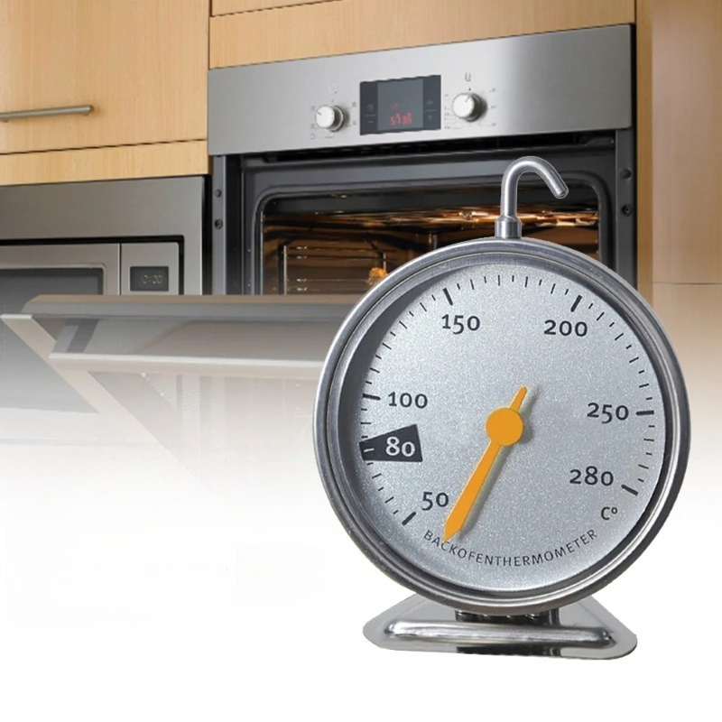 Oven Thermometer Analog - Paslanmaz Çelik Fırın Termometresi Büyük Kadran