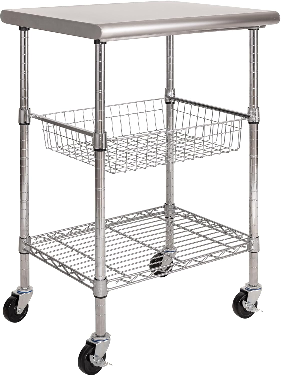 Kitchen Baking Cart - Paslanmaz Çelik Ticari Hazırlık Masası Arabası,