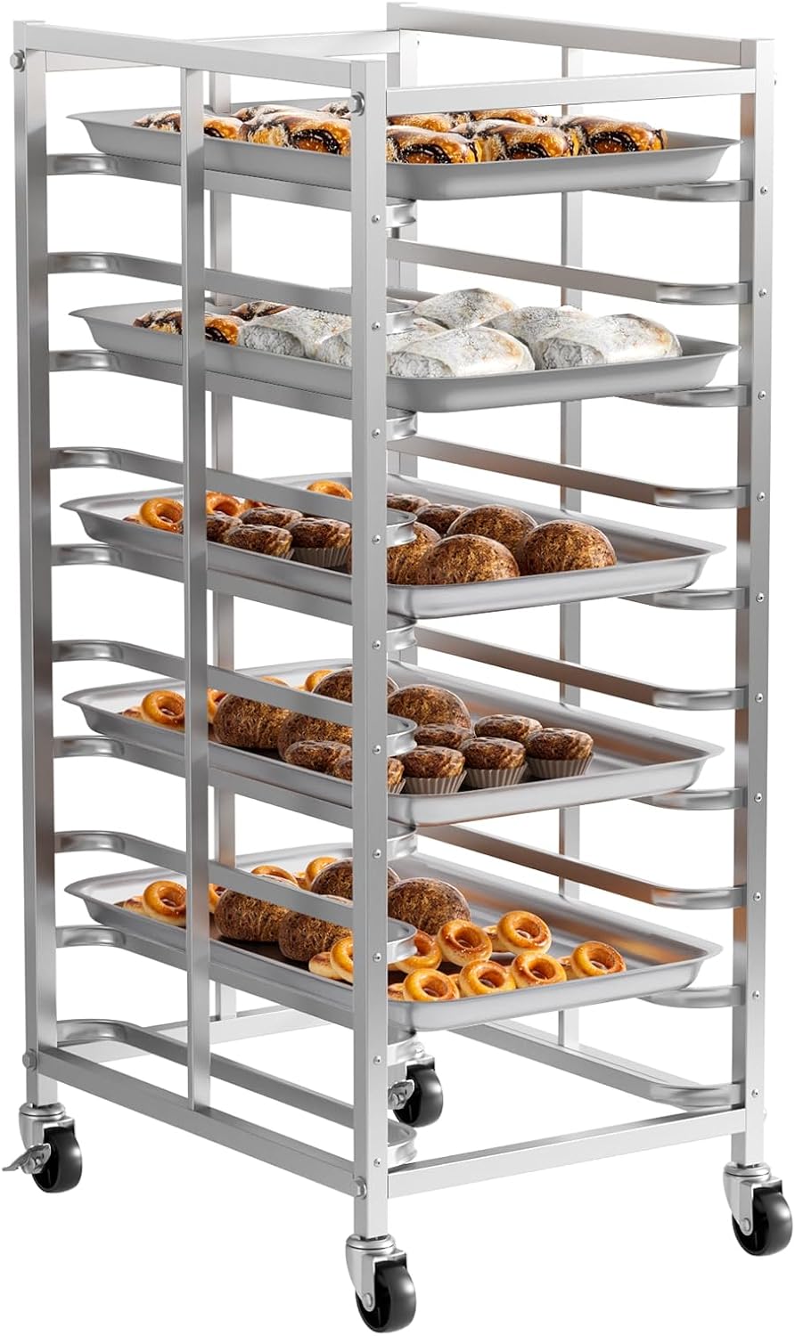 Kitchen Baking Cart - Tekerlekli Ticari Paslanmaz Çelik Fırın Rafı,
