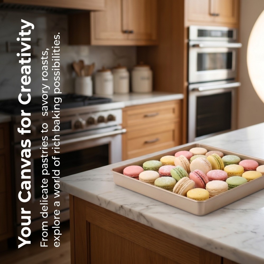 Kitchen Grade Baking Sheet - Kalın Karbon Çelik Sac Tava Altın