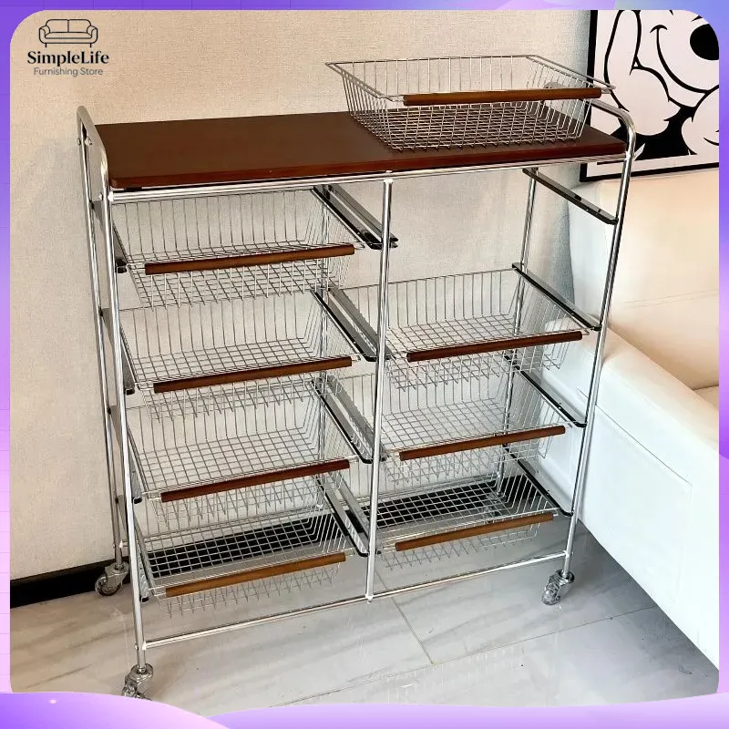 Kitchen Baking Cart - Tekerlekli Retro Mutfak Arabası, Yemek Pişirme,