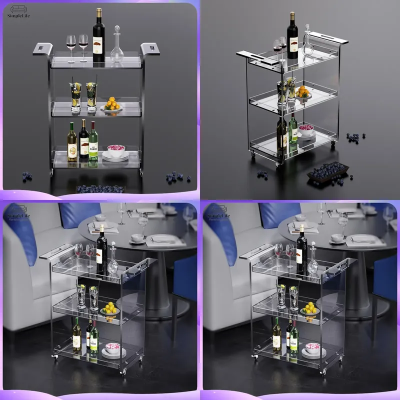 Kitchen Baking Cart - Modern 3 Katlı Mutfak Arabası, Depolama