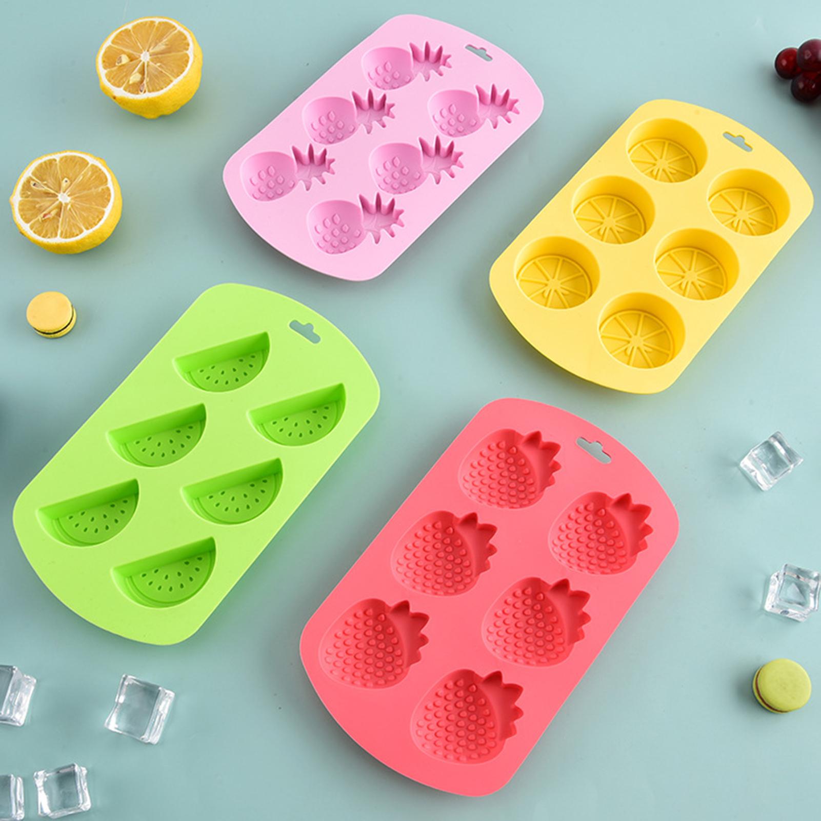 Kitchen Baking Supplies - 6 Bölmeli Meyve Şekilli Silikon Şeker