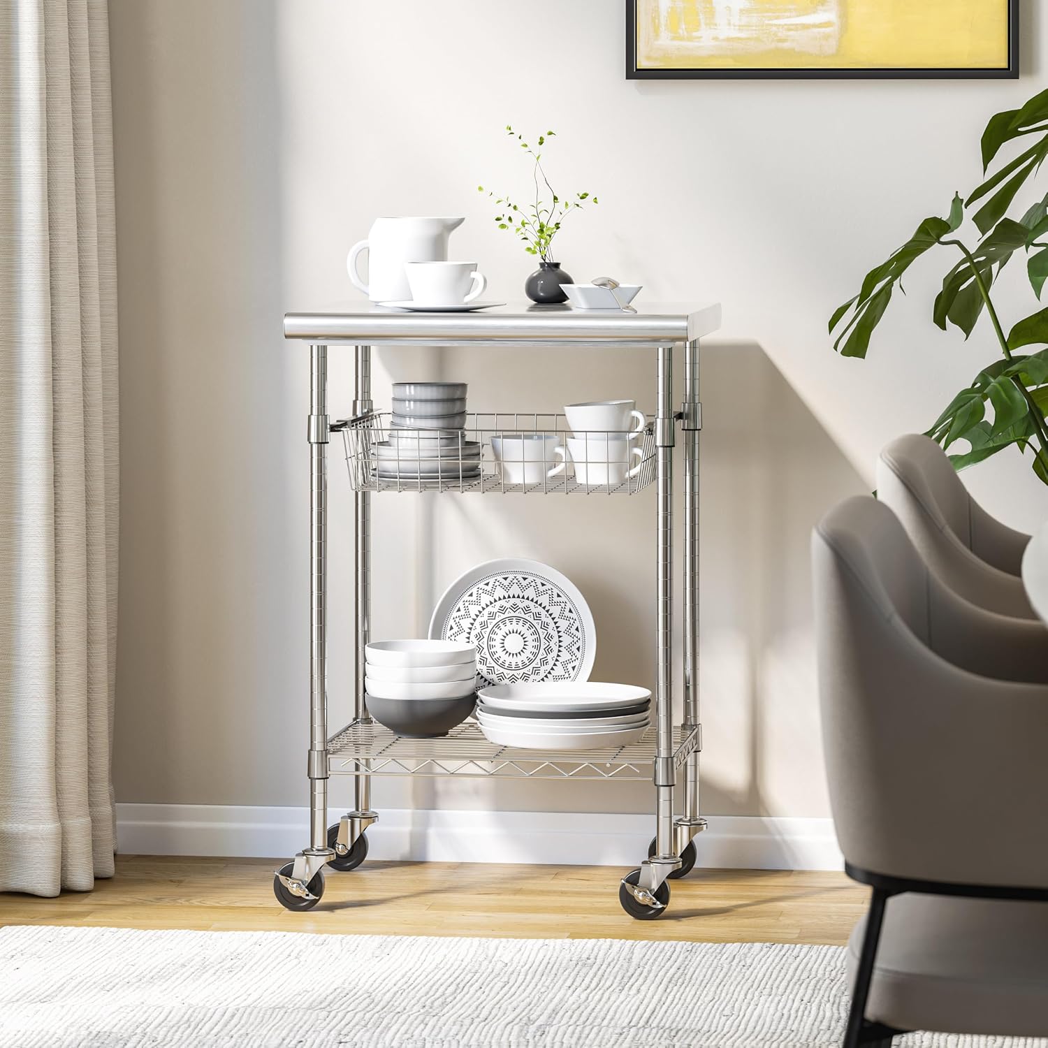 Paslanmaz Çelik Ticari Hazırlı - Kitchen Baking Cart incelemesi ve fiyatı