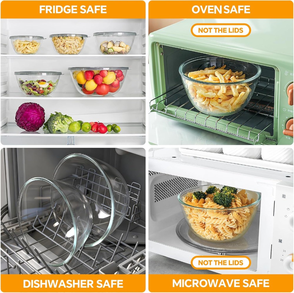 Kapaklı Cam Karıştırma Kaseler - Kitchen Glass Baking Set incelemesi ve fiyatı