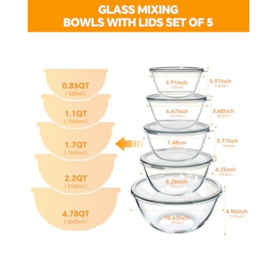 Kapaklı Cam Karıştırma Kaseler - Kitchen Glass Baking Set incelemesi ve fiyatı
